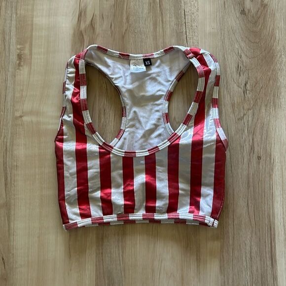 The bottle service girl red and white stripe crop top - Picture 1 of 4